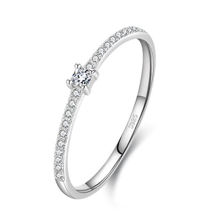 Trumium 100% 925 Sterling Silver High Quality Zircon Wedding  Classic Engagement Girls Jewelry Set Anillos Mujer
